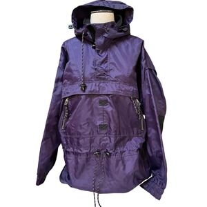 VTG SneauX SnowBoard Gear Mens Purple Pullover Shell Jacket Sz XL Snowboard Y2K
